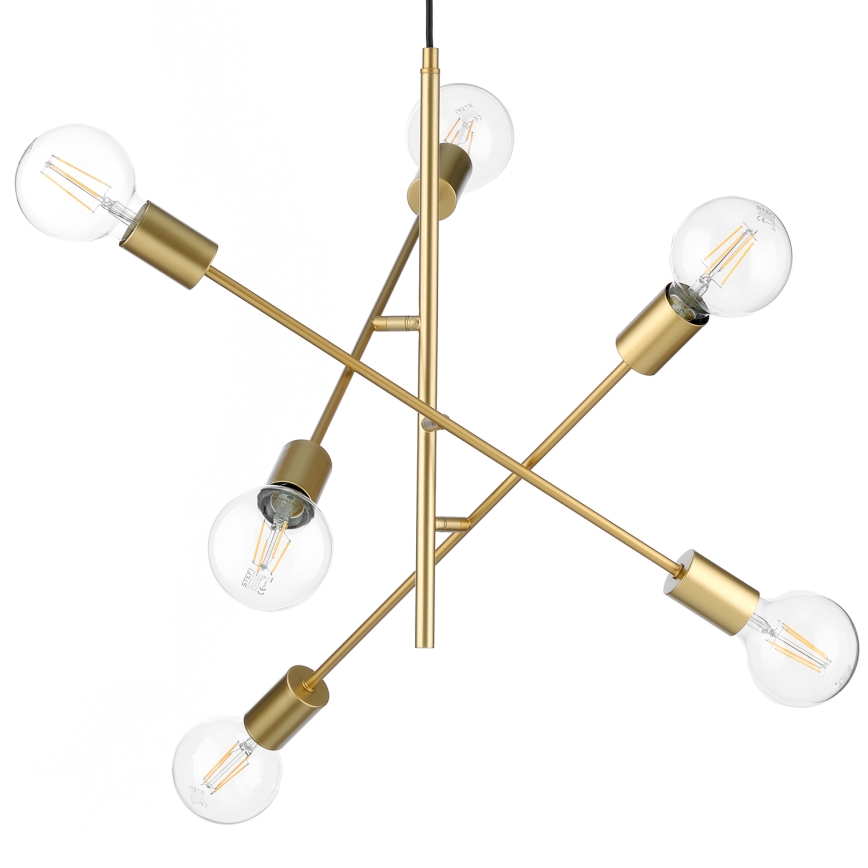 ONLI - Ljuskrona med textilsladd CROSS 6xE27/22W/230V