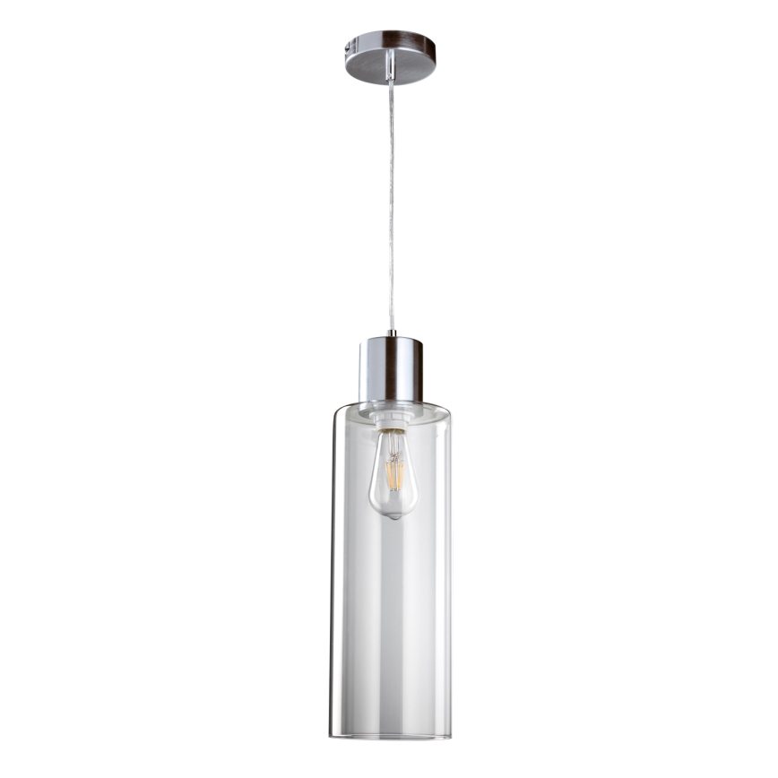 ONLI - Ljuskrona med textilsladd DODO 1xE27/22W/230V skinande krom