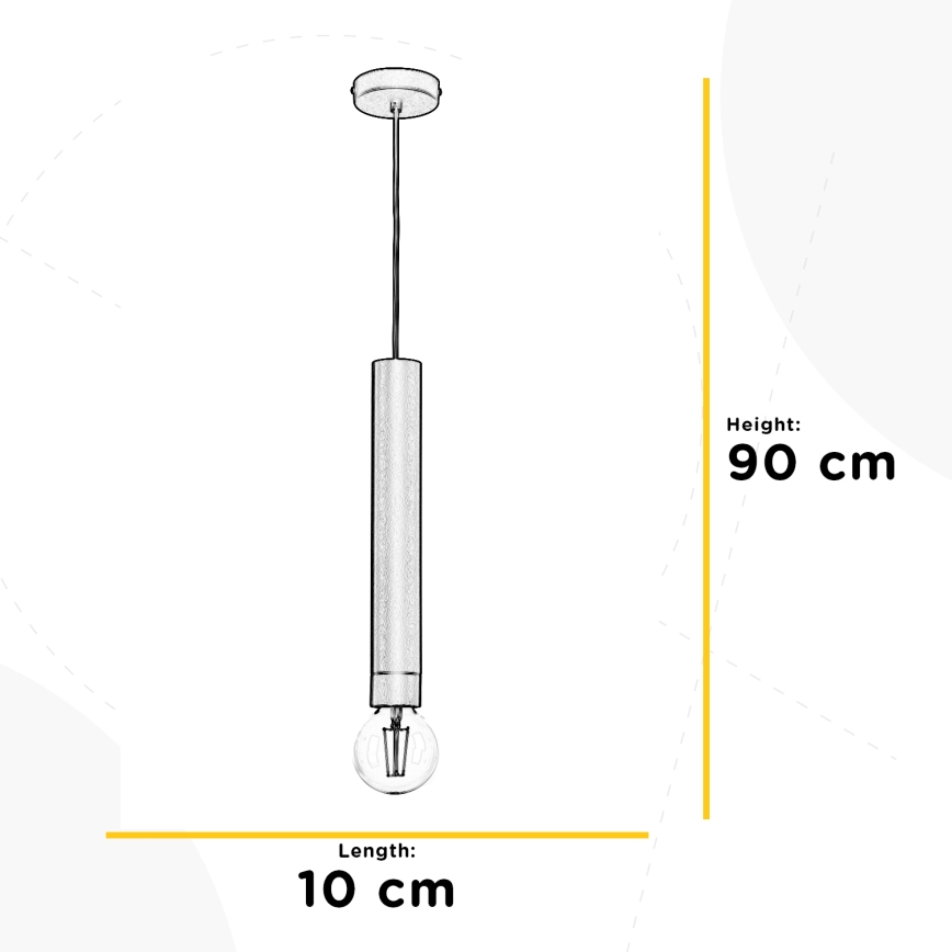 ONLI - Ljuskrona med textilsladd DORA 1xE27/15W/230V svart