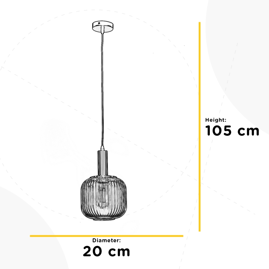 ONLI - Ljuskrona med textilsladd DOROTY 1xE27/22W/230V diameter 20 cm