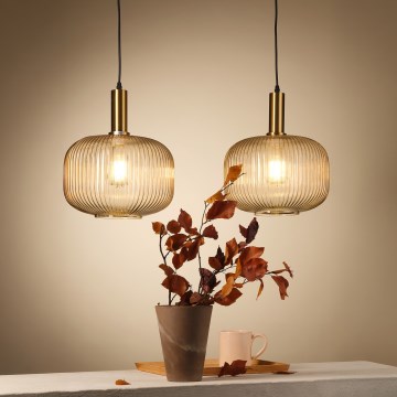 ONLI - Ljuskrona med textilsladd DOROTY 1xE27/22W/230V diameter 30 cm
