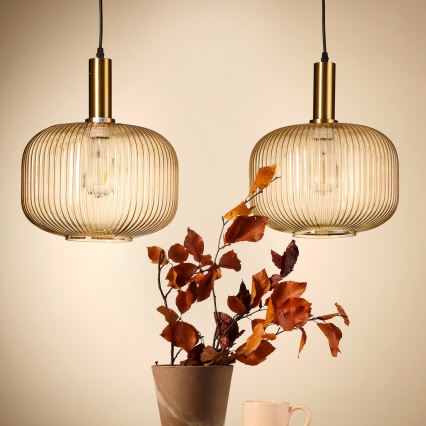 ONLI - Ljuskrona med textilsladd DOROTY 1xE27/22W/230V diameter 30 cm