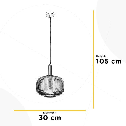 ONLI - Ljuskrona med textilsladd DOROTY 1xE27/22W/230V diameter 30 cm
