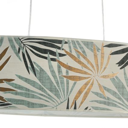ONLI - Ljuskrona med textilsladd FLORA 2xE27/22W/230V grön/guld