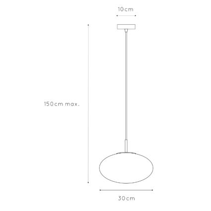ONLI - Ljuskrona med textilsladd JANET 1xE27/6W/230V diameter 30 cm