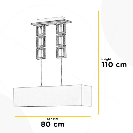 ONLI - Ljuskrona med textilsladd KISAR 2xE27/22W/230V