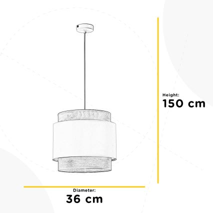 ONLI - Ljuskrona med textilsladd LICIA 1xE27/22W/230V