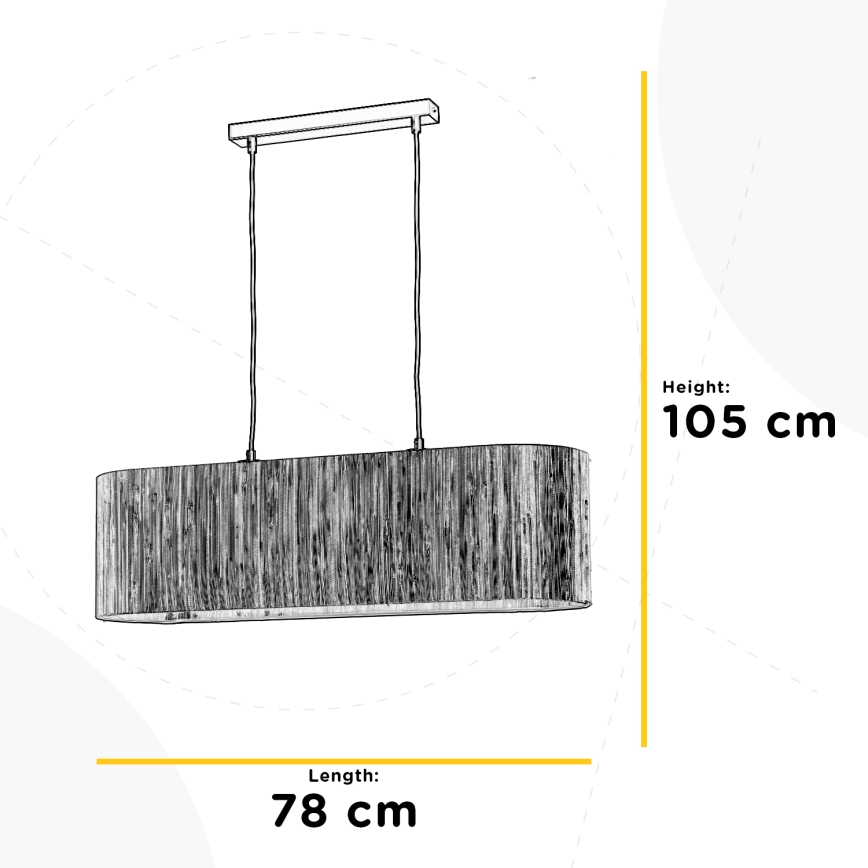 ONLI - Ljuskrona med textilsladd MADU 2xE27/22W/230V