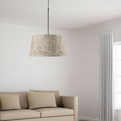 ONLI - Ljuskrona med textilsladd MAIDA 1xE27/15W/230V diameter 50 cm brun