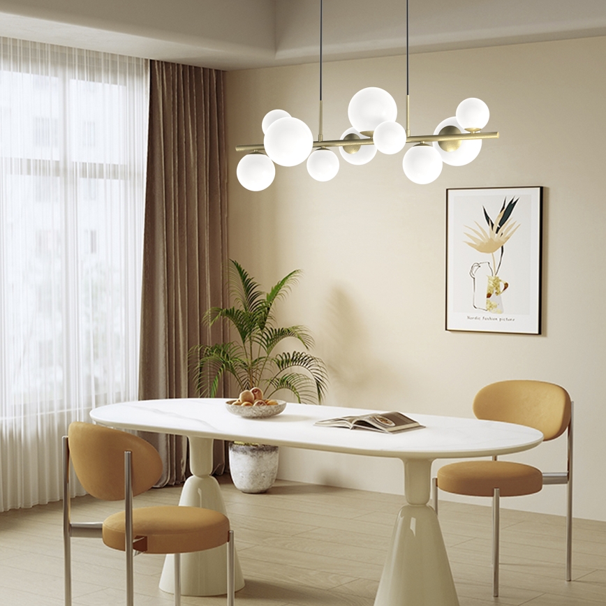 ONLI - Ljuskrona med textilsladd PALOMA 10xG9/10W/230V guld