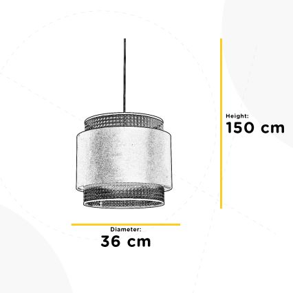 ONLI - Ljuskrona med textilsladd VIENNA 1xE27/22W/230V