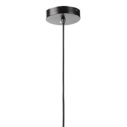 ONLI - Ljuskrona med textilsladd YONG 1xE27/22W/230V svart diameter 46 cm