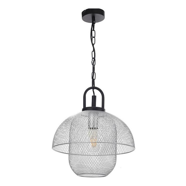 ONLI - Ljuskrona med textilsladd ZAIR 1xE27/22W/230V svart/silver