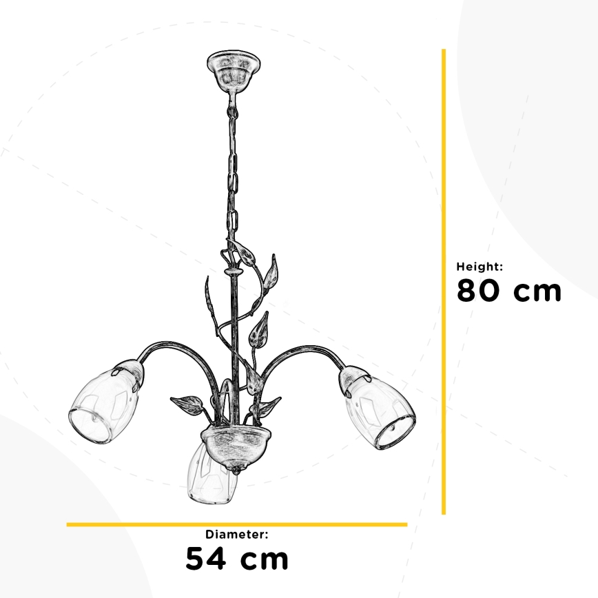 ONLI - Ljuskrona på kedja LILIANA 3xE14/6W/230V