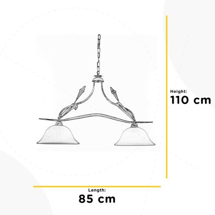 ONLI - Ljuskrona på kedja LUCREZIA 2xE27/22W/230V grädde