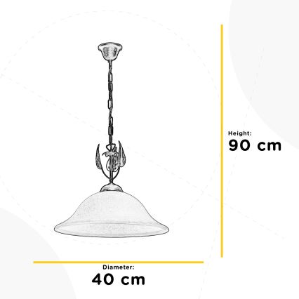 ONLI - Ljuskrona på kedja MIRA 1xE27/22W/230V diameter 40 cm