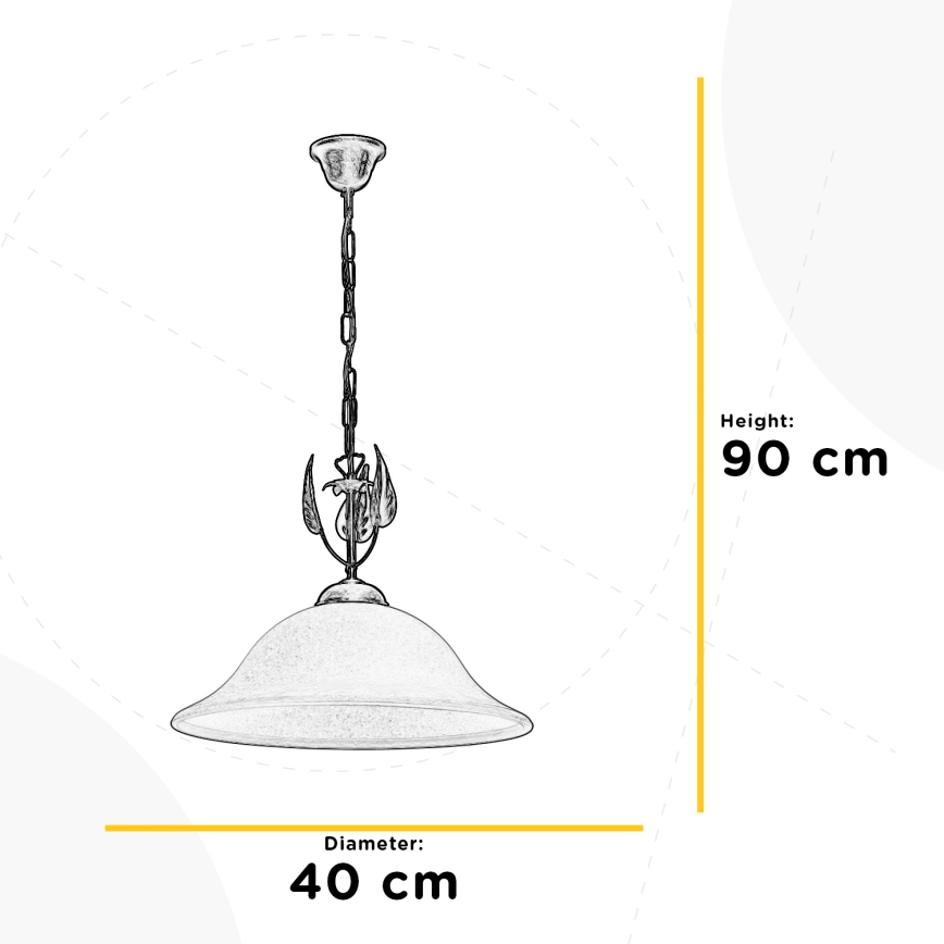 ONLI - Ljuskrona på kedja MIRA 1xE27/22W/230V diameter 40 cm