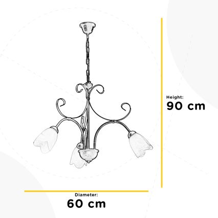 ONLI - Ljuskrona på kedja ODINO 3xE14/6W/230V