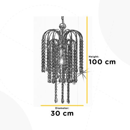 ONLI - Ljuskrona på kedja PIOGGIA 1xE27/22W/230V skinande krom