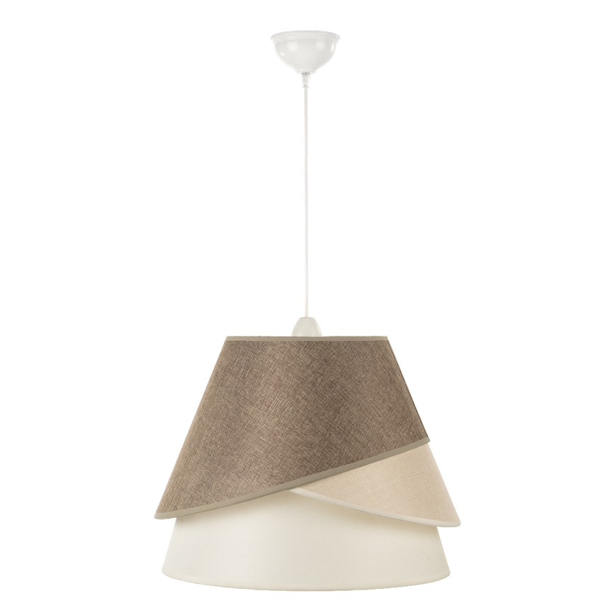 ONLI - Pendellampa med sladd POLLON 1xE27/15W/230V brun/krämfärgad/beige