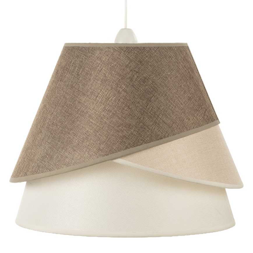 ONLI - Pendellampa med sladd POLLON 1xE27/15W/230V brun/krämfärgad/beige