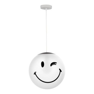 ONLI - SMILEY takpendel för barn, 1xE27/15W/230V, vit