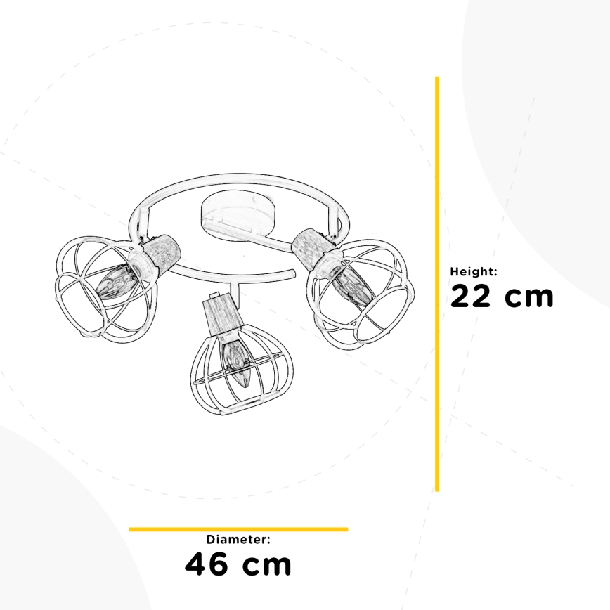 ONLI - Spotlight GINGER 3xE14/6W/230V diameter 46 cm