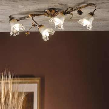 ONLI - Taklampa ARIANNA 4xE14/6W/230V bronsfärgad