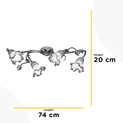 ONLI - Taklampa ARIANNA 4xE14/6W/230V bronsfärgad