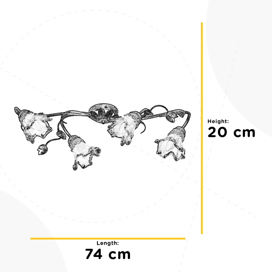 ONLI - Taklampa ARIANNA 4xE14/6W/230V bronsfärgad