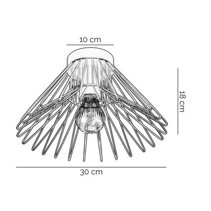 ONLI - Taklampa DUCCIO 1xE27/22W/230V diameter 30 cm svart