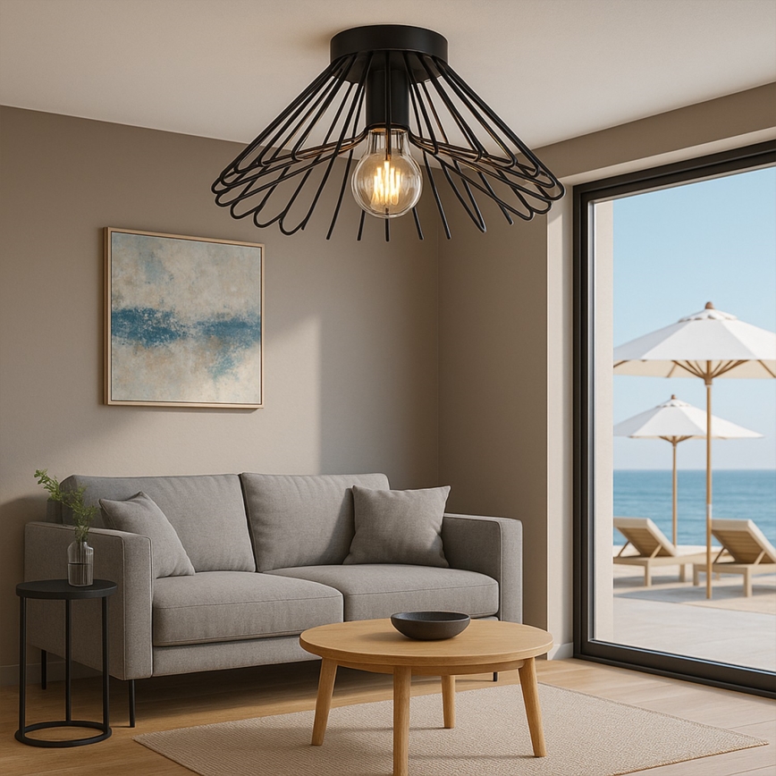 ONLI - Taklampa DUCCIO 1xE27/22W/230V diameter 40 cm svart