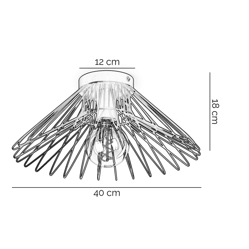 ONLI - Taklampa DUCCIO 1xE27/22W/230V diameter 40 cm svart