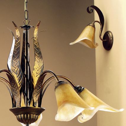 ONLI - Vägglampa ALGA 1xE14/6W/230V brons