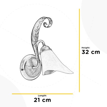 ONLI - Vägglampa ALGA 1xE14/6W/230V brons