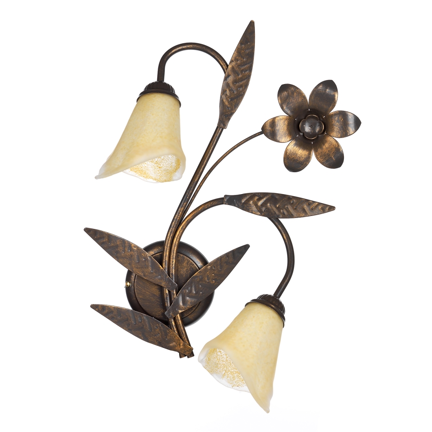 ONLI - Vägglampa ALGA 2xE14/6W/230V brons