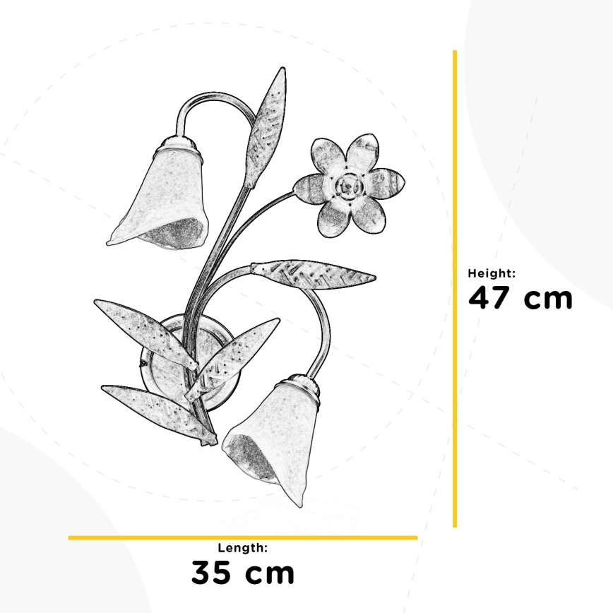 ONLI - Vägglampa ALGA 2xE14/6W/230V brons
