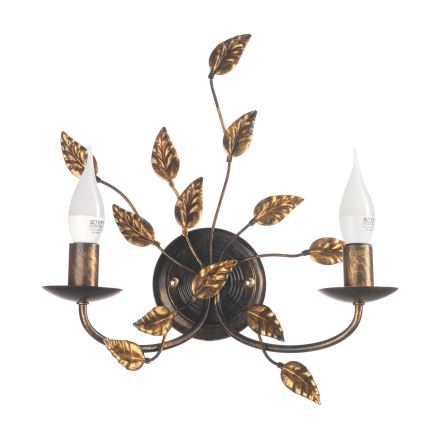 ONLI - Vägglampa COLLANA 1xE14/6W/230V brons/guld