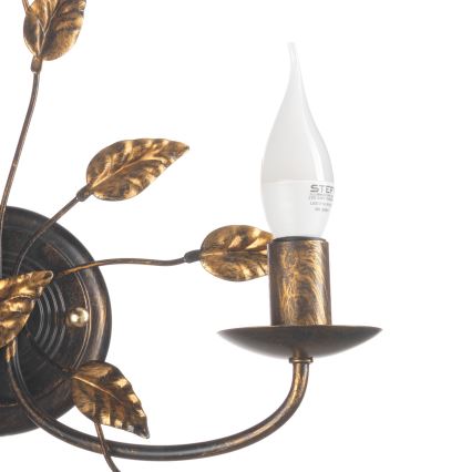 ONLI - Vägglampa COLLANA 1xE14/6W/230V brons/guld