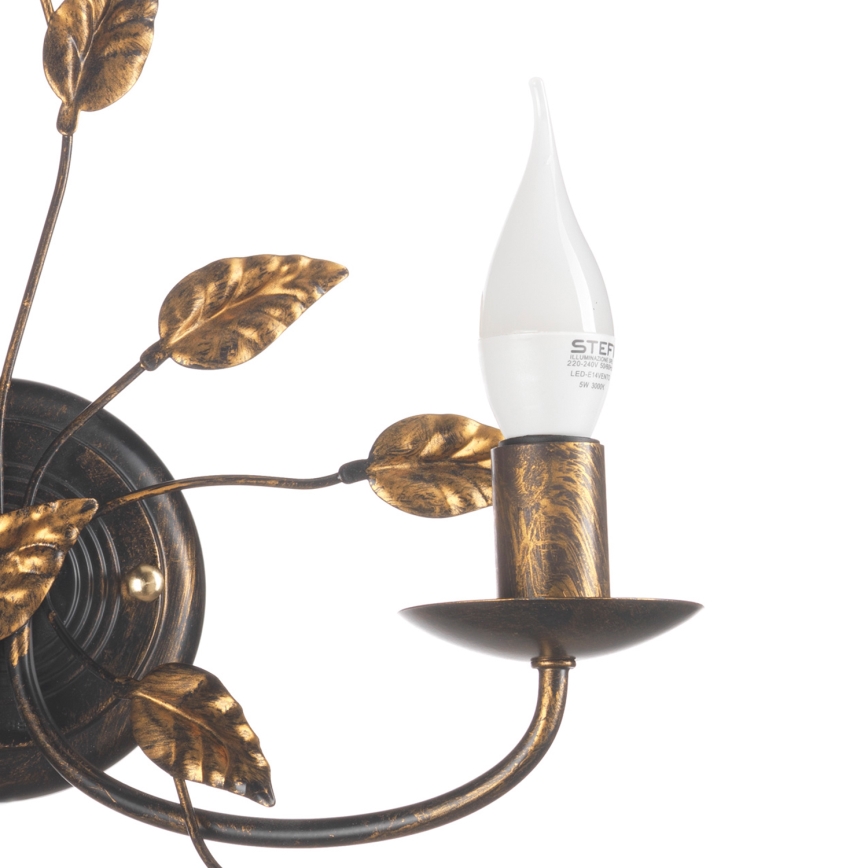 ONLI - Vägglampa COLLANA 1xE14/6W/230V brons/guld
