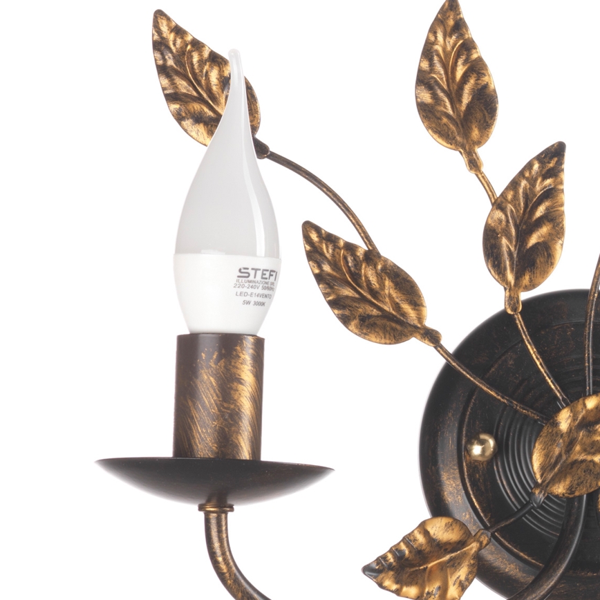 ONLI - Vägglampa COLLANA 1xE14/6W/230V brons/guld