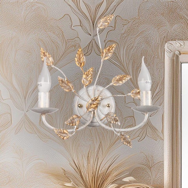 ONLI - Vägglampa COLLANA 1xE14/6W/230V vit/guld