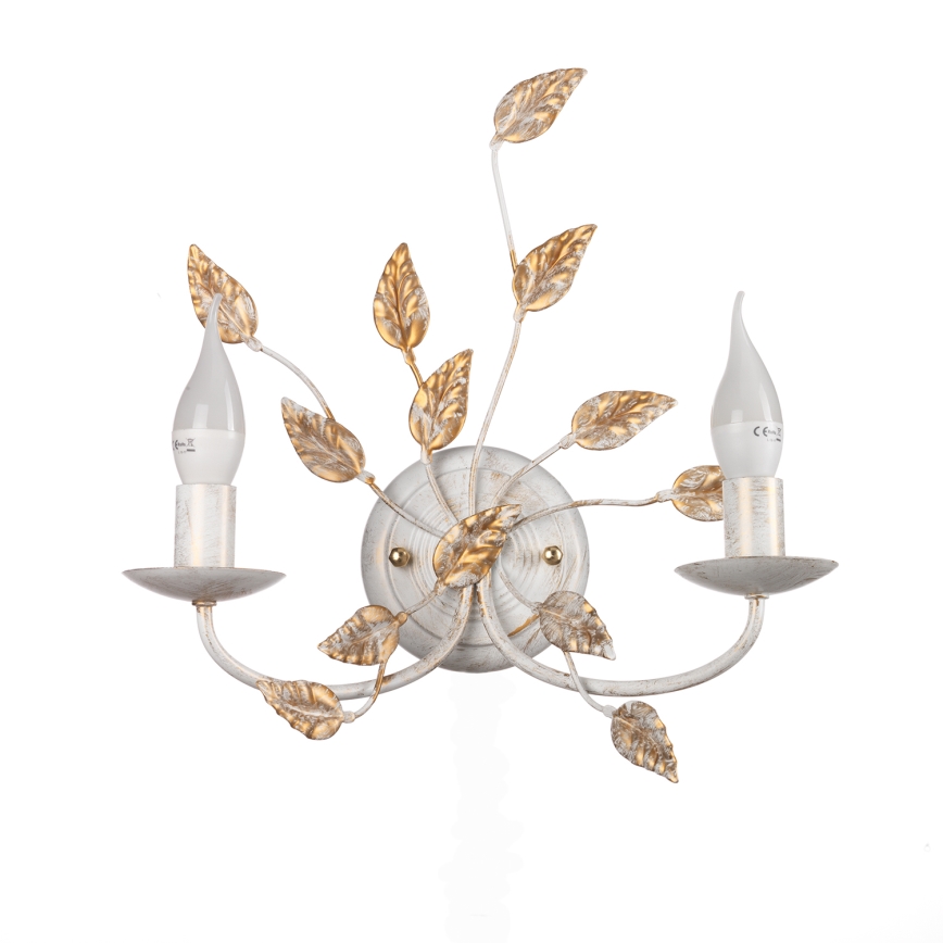 ONLI - Vägglampa COLLANA 1xE14/6W/230V vit/guld