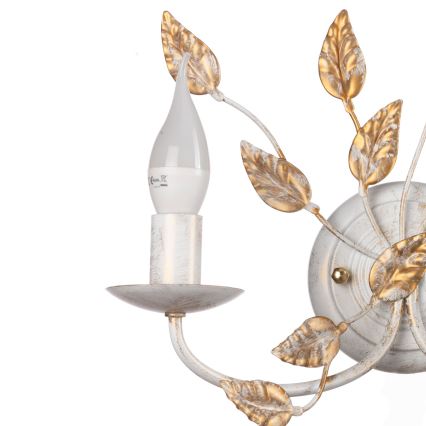 ONLI - Vägglampa COLLANA 1xE14/6W/230V vit/guld