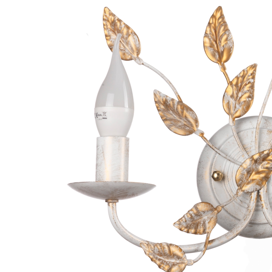 ONLI - Vägglampa COLLANA 1xE14/6W/230V vit/guld