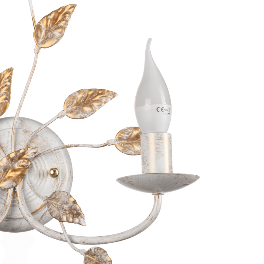 ONLI - Vägglampa COLLANA 1xE14/6W/230V vit/guld