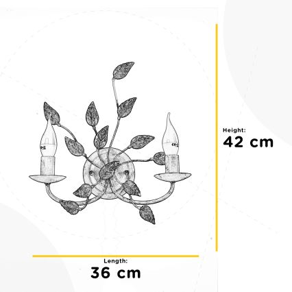 ONLI - Vägglampa COLLANA 1xE14/6W/230V vit/guld