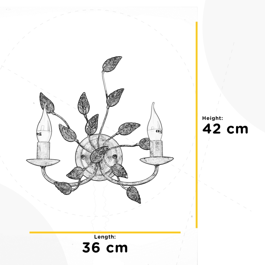 ONLI - Vägglampa COLLANA 1xE14/6W/230V vit/guld