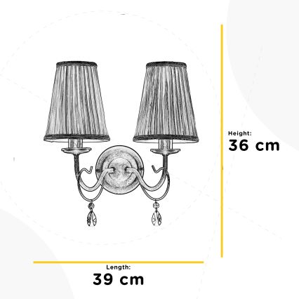ONLI - Vägglampa DELIA 2xE14/6W/230V