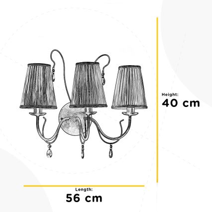 ONLI - Vägglampa DELIA 3xE14/6W/230V